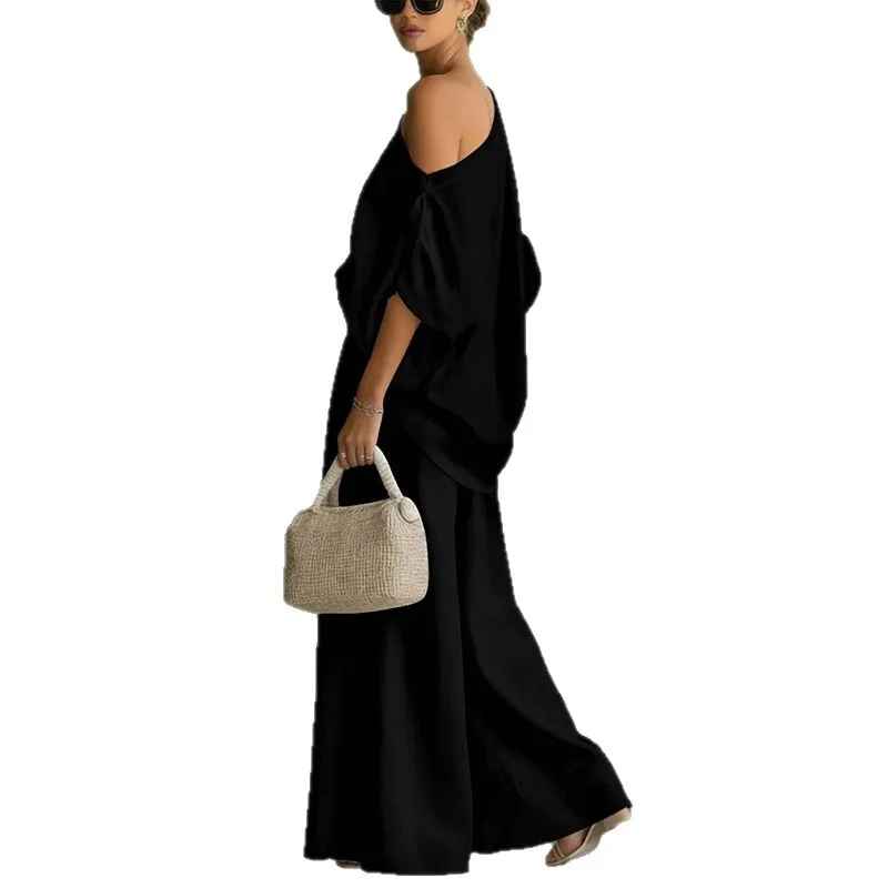 Lisa | Soft Off-Shoulder Top and Tapered Pants Set