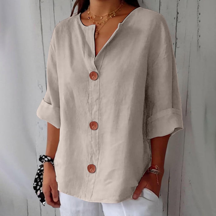 Olivia Loose Linen Blouse Summer Light and Comfortable Women's Style