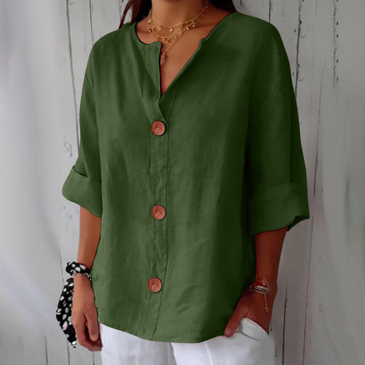 Olivia Loose Linen Blouse Summer Light and Comfortable Women's Style