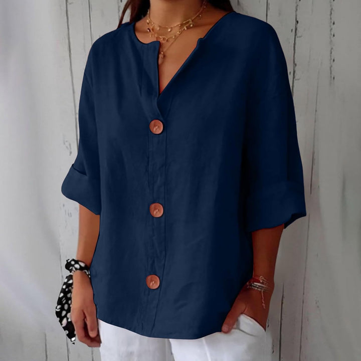 Olivia Loose Linen Blouse Summer Light and Comfortable Women's Style