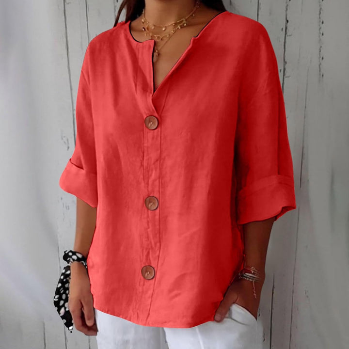 Olivia Loose Linen Blouse Summer Light and Comfortable Women's Style