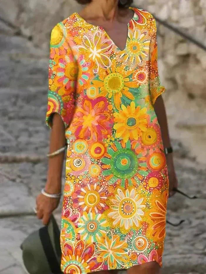 Annie | Vibrant Floral Midi Dress
