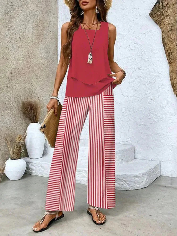 Ovelynra™ | Sleeveless Top & Wide-Leg Pants Set