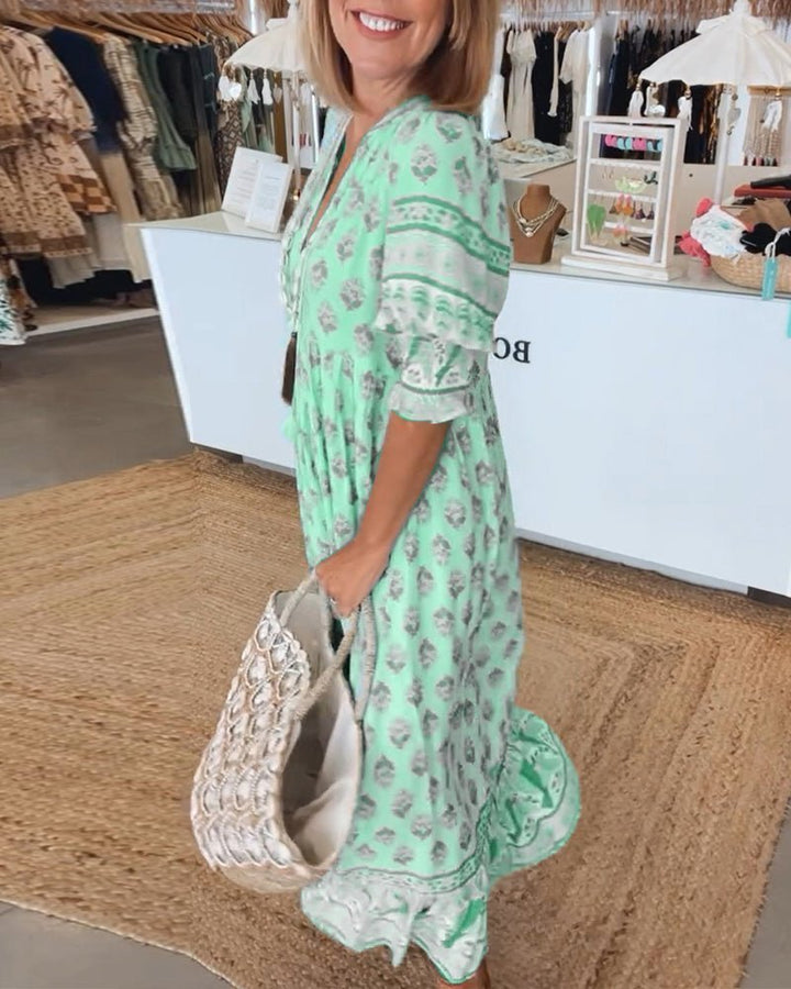 Mana | Robe chic à col V fleurie