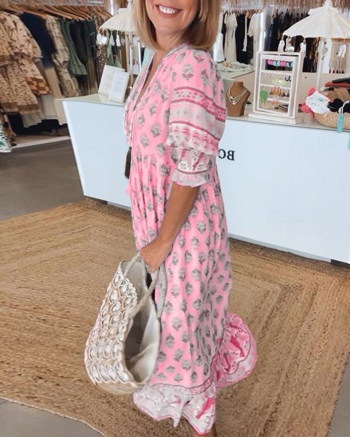 Mana | Robe chic à col V fleurie