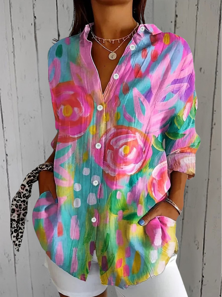 Anica Blouse with Artistic Pattern