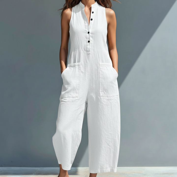Cecelia™ | Sleeveless Mandarin Jumpsuit