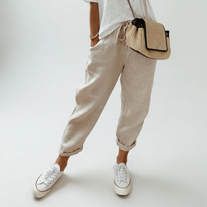 Lucie™ — Fluid Cotton and Linen Blend Trousers