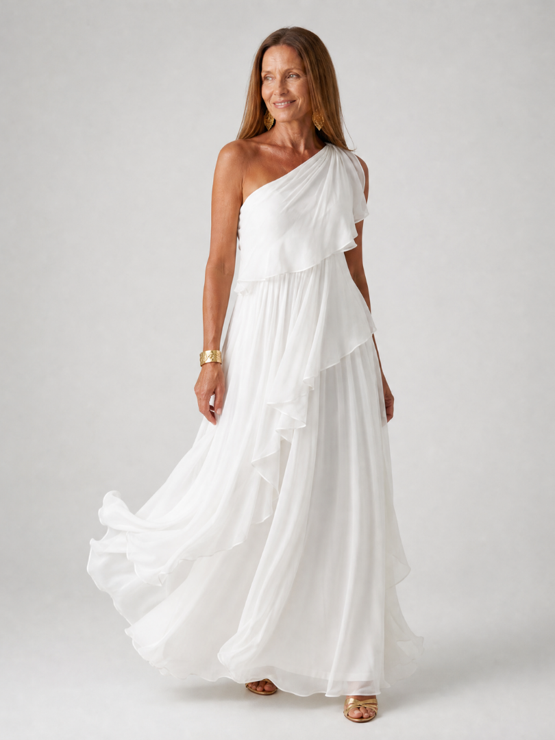Ela | Robe Longue à Volants en Cascade