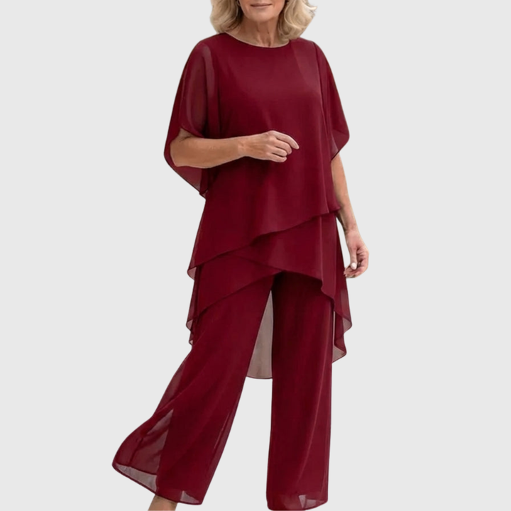 Linda | Two-Piece Set with Draped Palazzo Pants