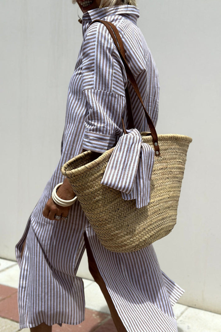 Sunna | Timeless Striped Shirt Dress with Elegant Comfort