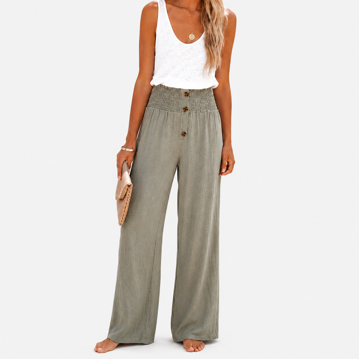 Riana - Pantalon Relax Taille Haute