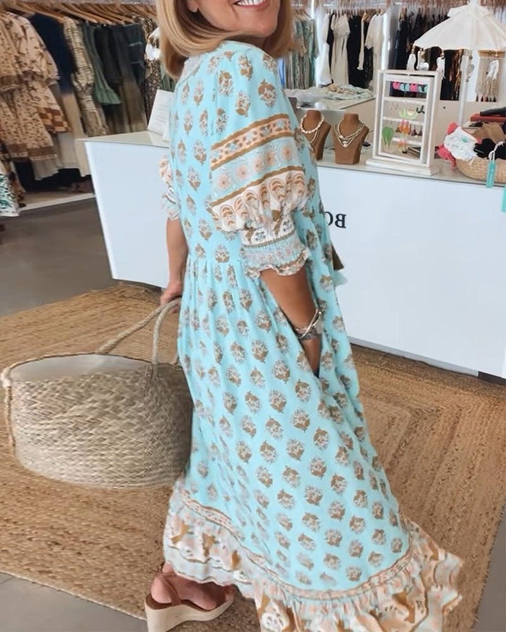 Mana | Robe chic à col V fleurie