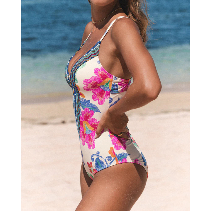 Britt | Boho Swimsuit with Deep V-Neck