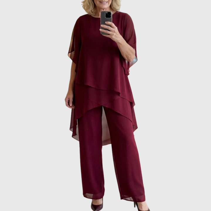 Linda | Two-Piece Set with Draped Palazzo Pants