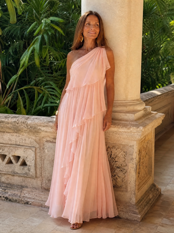 Ela | Robe Longue à Volants en Cascade