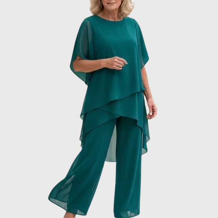 Linda | Two-Piece Set with Draped Palazzo Pants