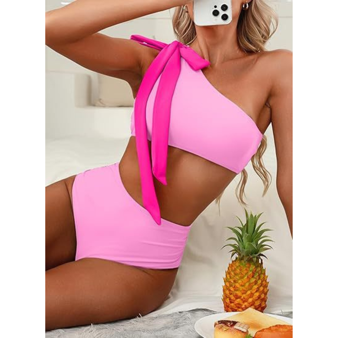 Marit | High Waist One Shoulder Bikini