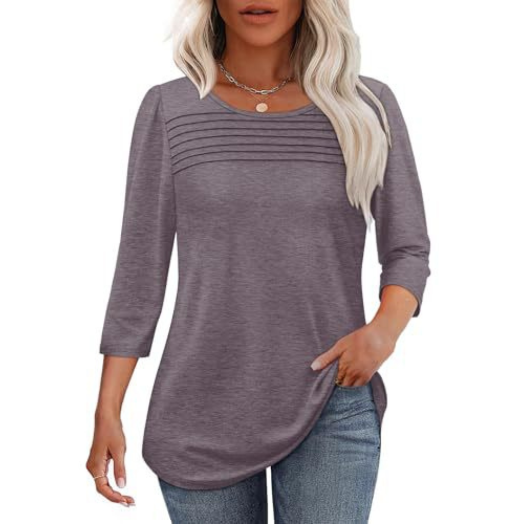 ALLISON | Casual Pleated Front Spring Top