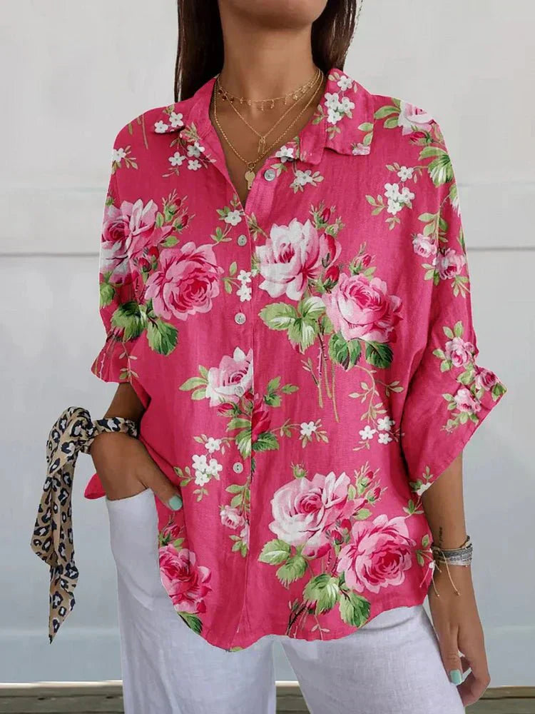 Sofie | Blouse fleurie Rose