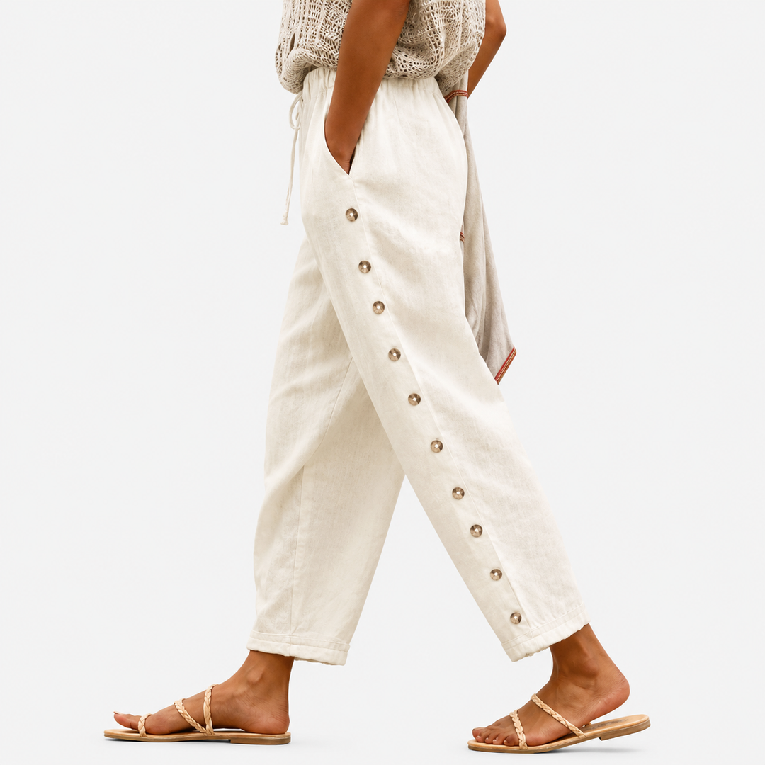 Pantalon à Boutons Dune de Sable