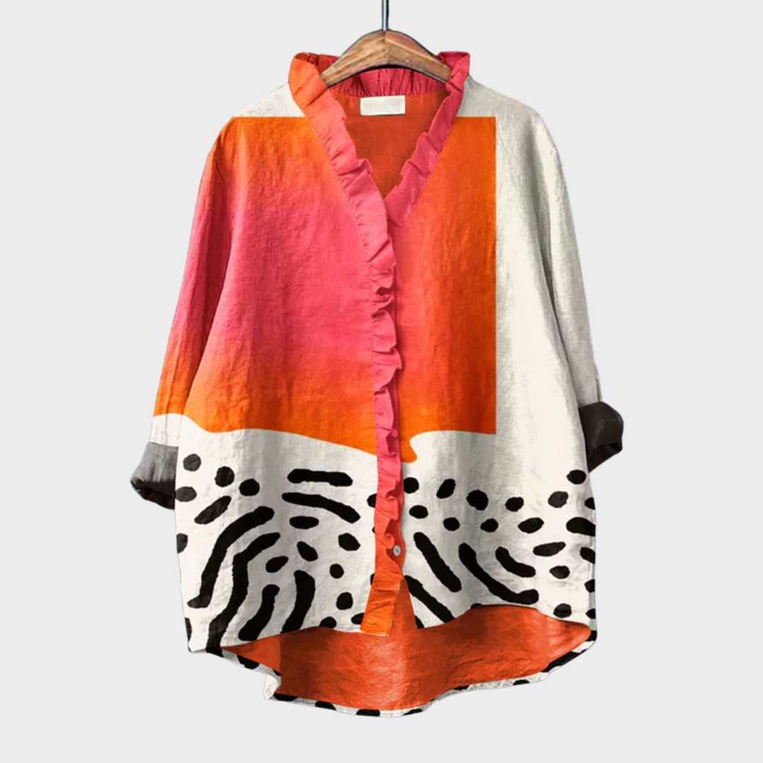 Rowena™ | Artistic Print Summer Blouse