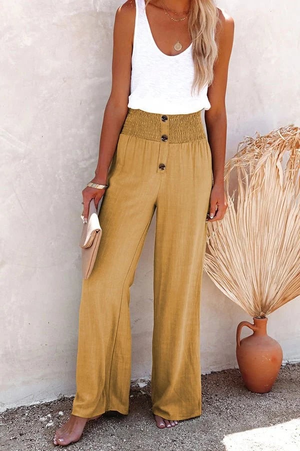 Riana - Pantalon Relax Taille Haute