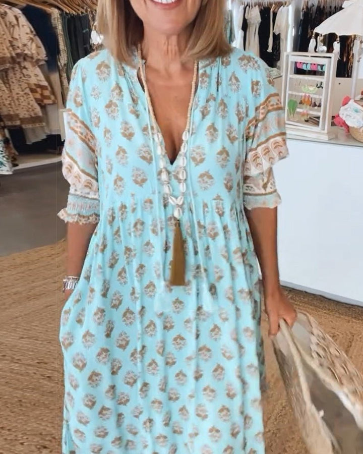 Mana | Robe chic à col V fleurie