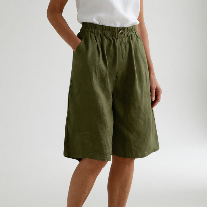 Wandeline™ — Wide-Leg Elastic Waist Shorts Natural Summer Comfort