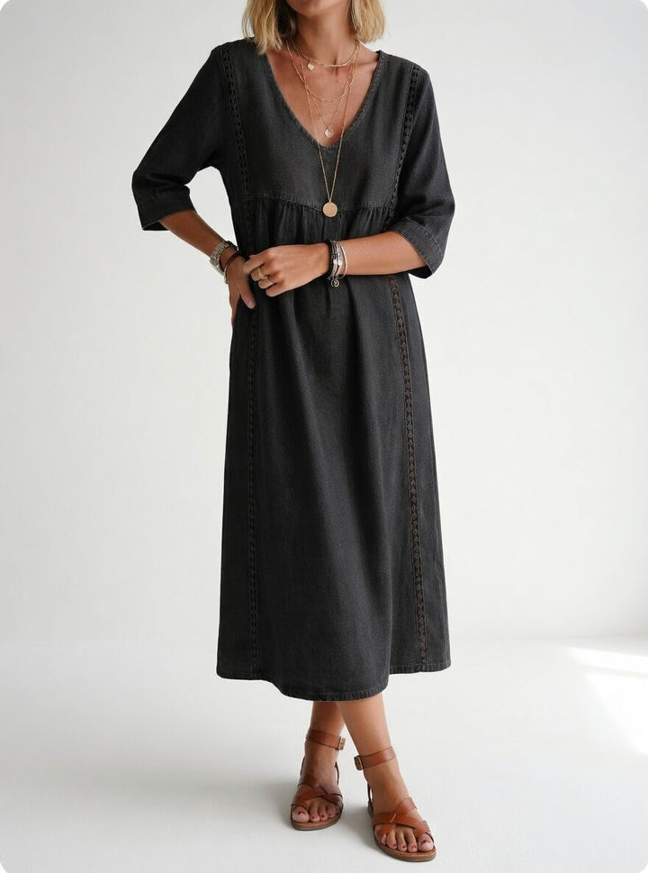 Lioréa™ — Fluid Relaxed Elegant Midi Dress