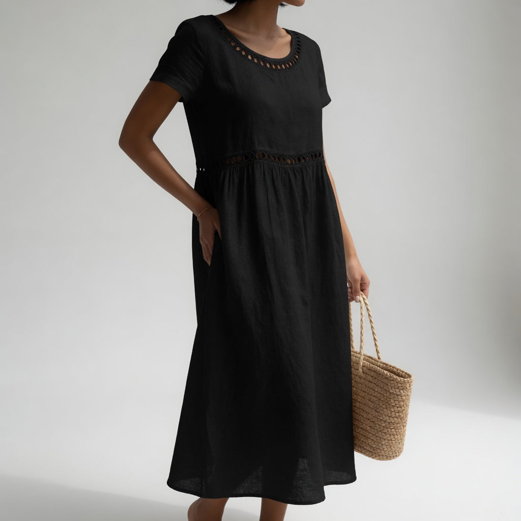 AUBREY | Midi Dress with Eyelet Waist Detail