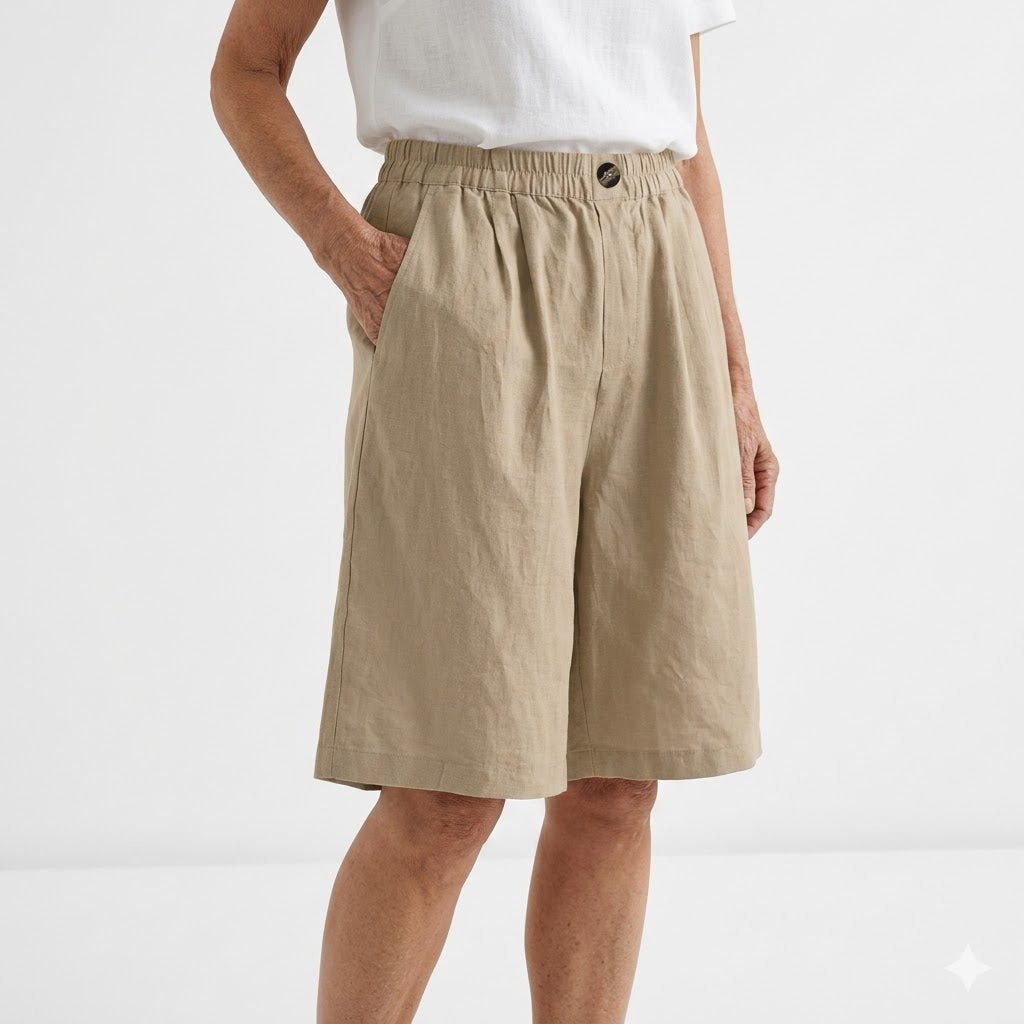 Wandeline™ — Wide-Leg Elastic Waist Shorts Natural Summer Comfort