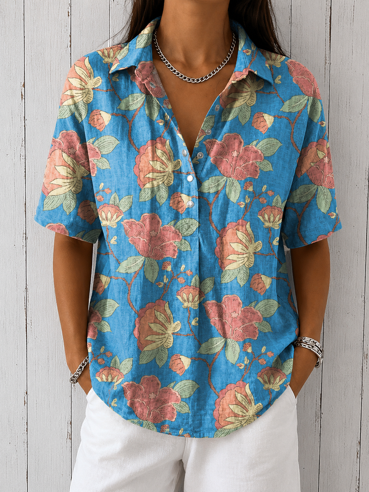 Lynaa - Elegant Blouse With Floral Print