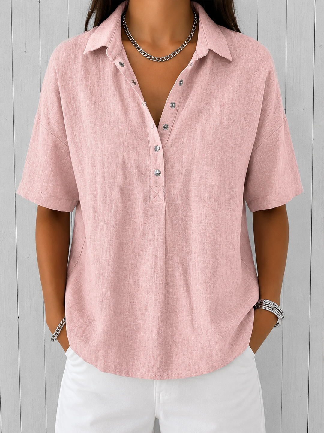 Tampa Ava Blouse with Collar and Buttons