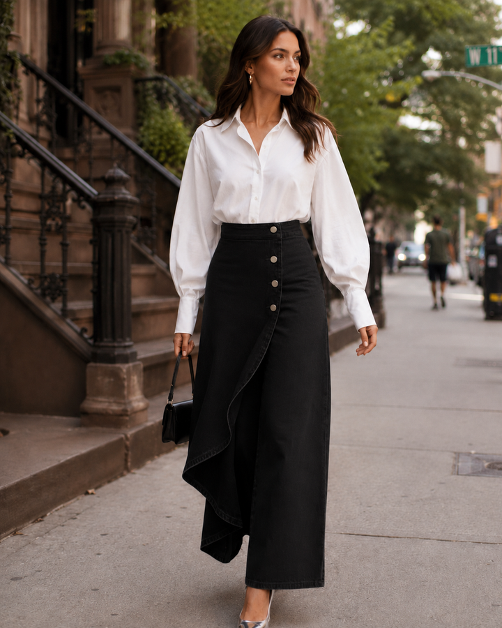 Audrey | Denim Wrap Trousers
