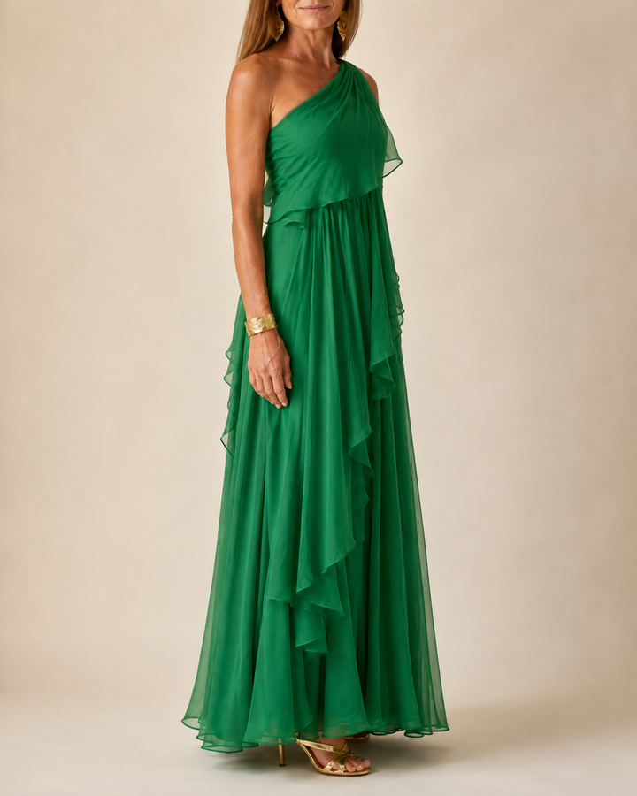 Ela | Robe Longue à Volants en Cascade