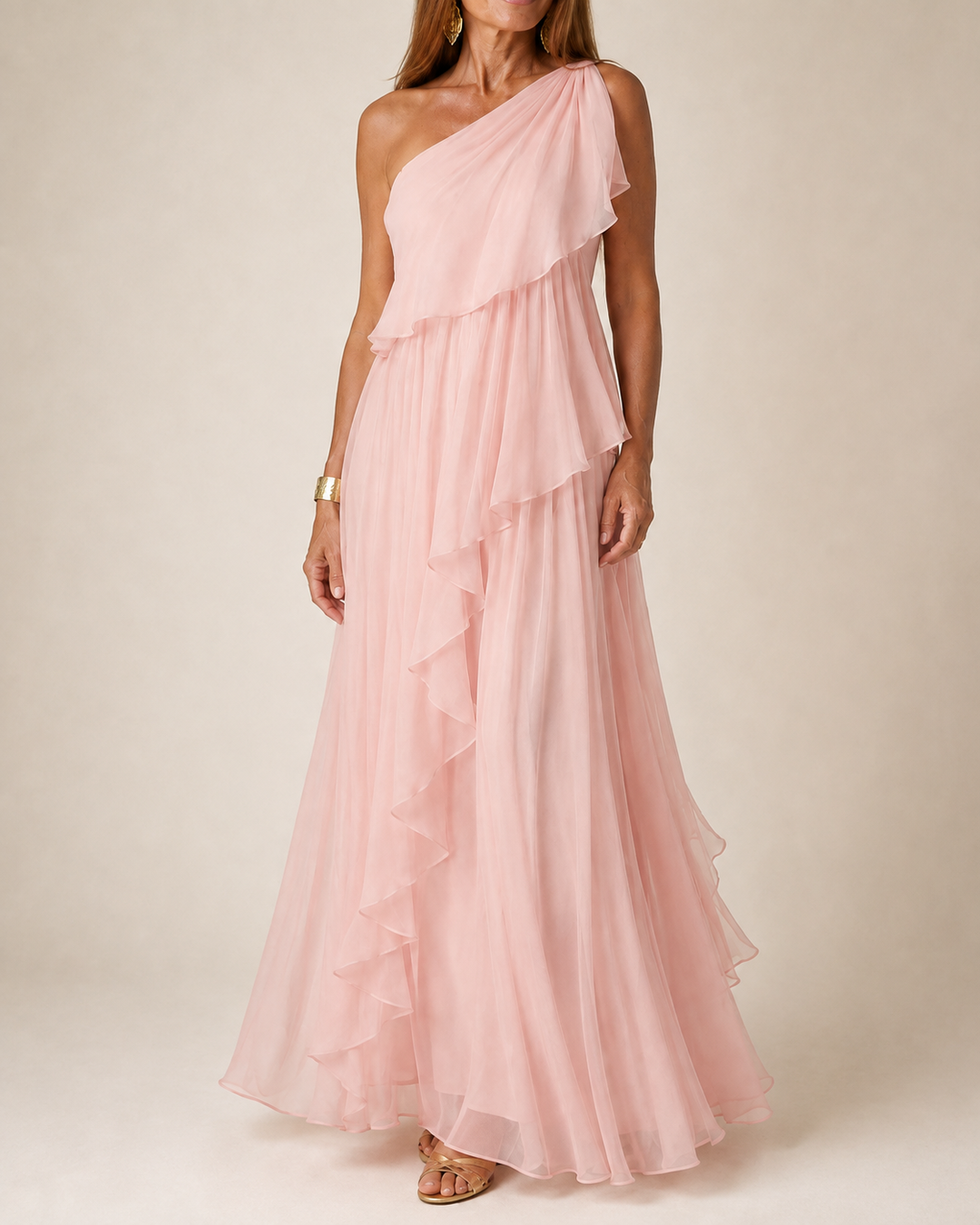 Ela | Robe Longue à Volants en Cascade