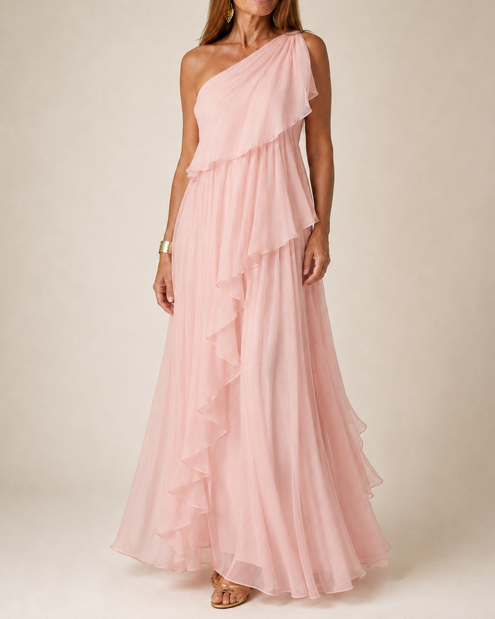 Ela | Robe Longue à Volants en Cascade
