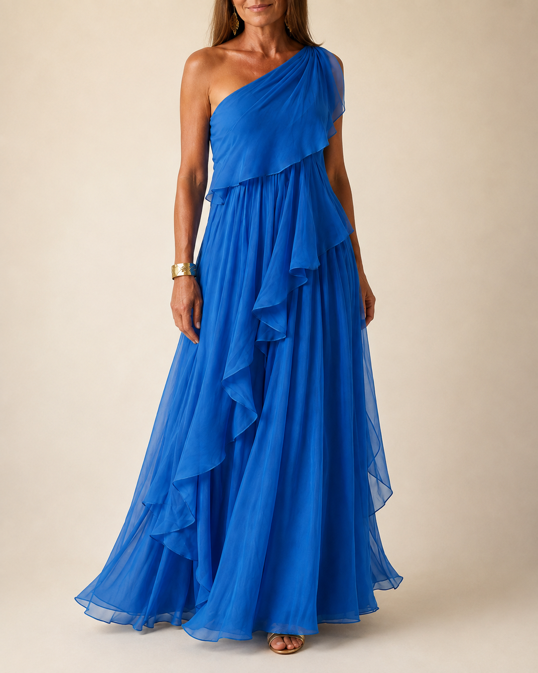 Ela | Robe Longue à Volants en Cascade
