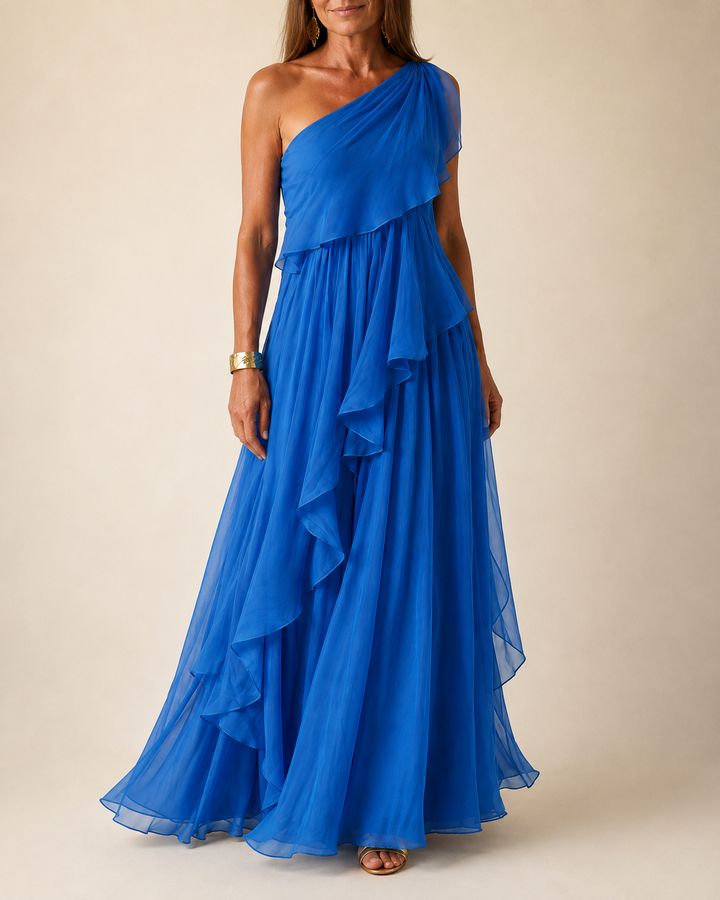Ela | Robe Longue à Volants en Cascade