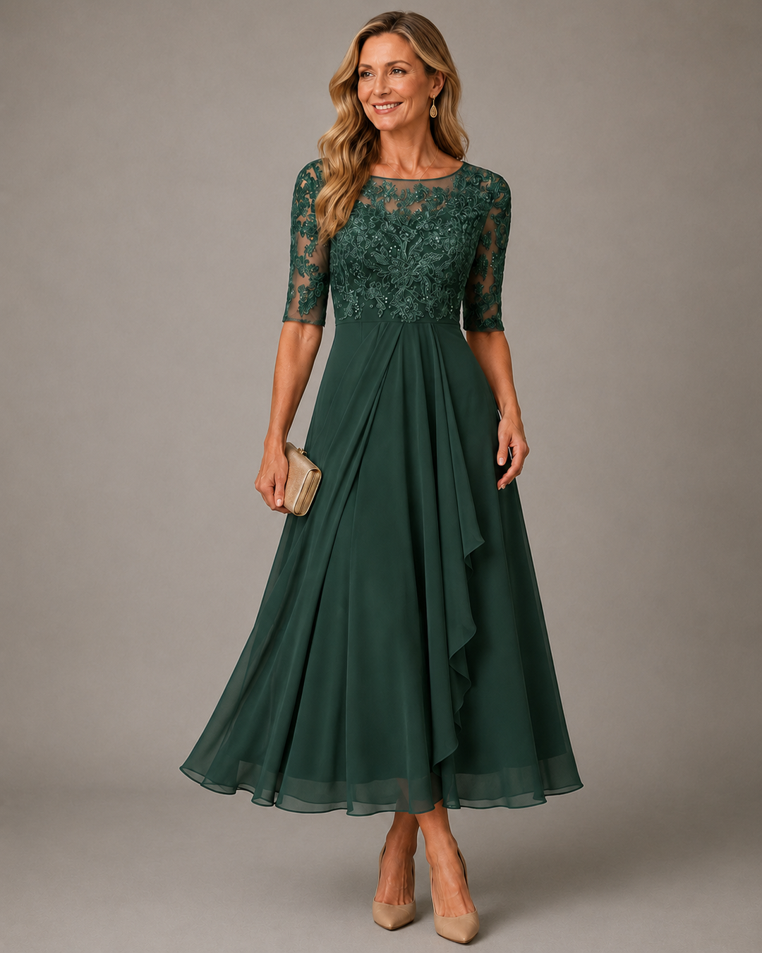 Rosa | Robe Midi en Dentelle