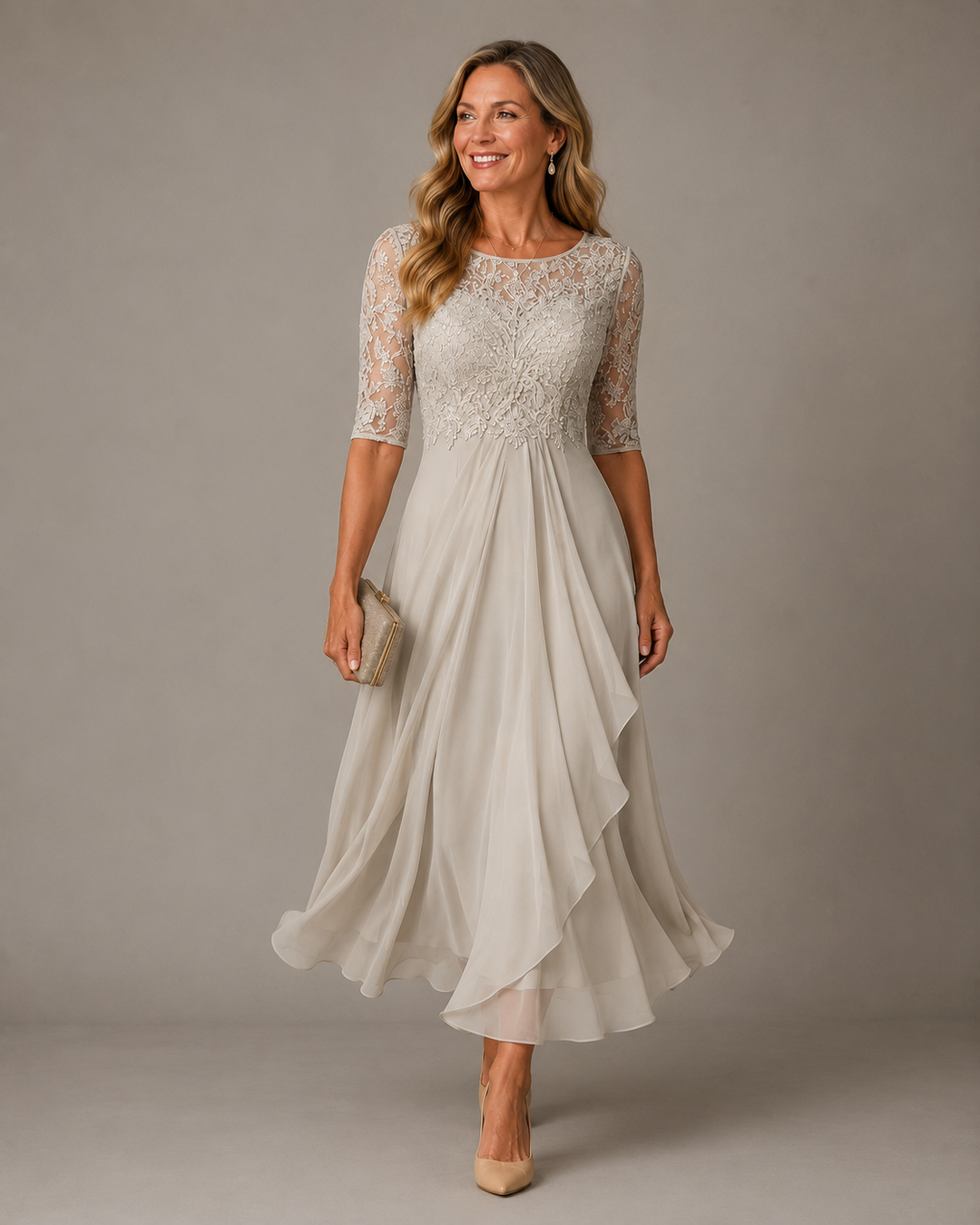 Rosa | Robe Midi en Dentelle