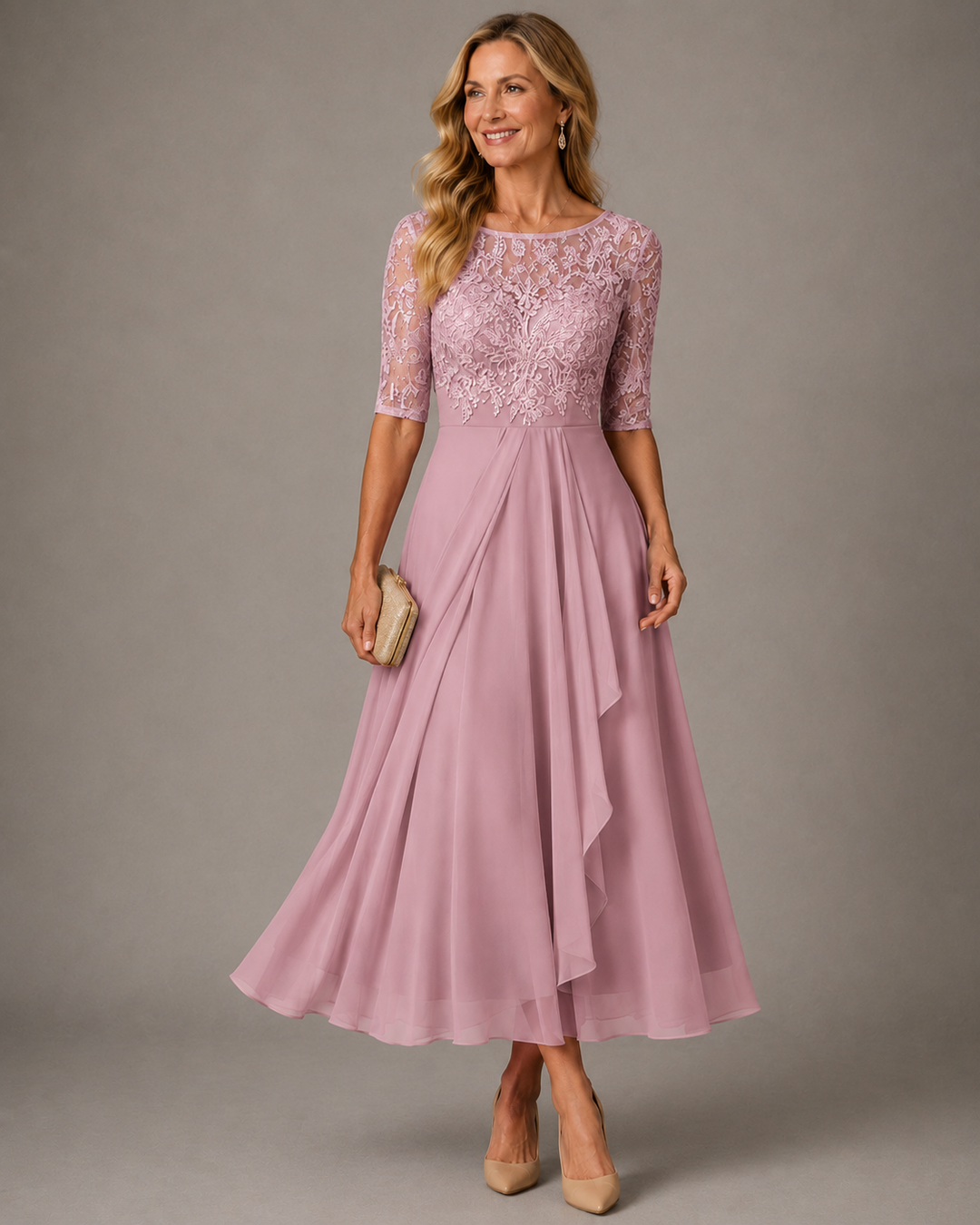 Rosa | Robe Midi en Dentelle