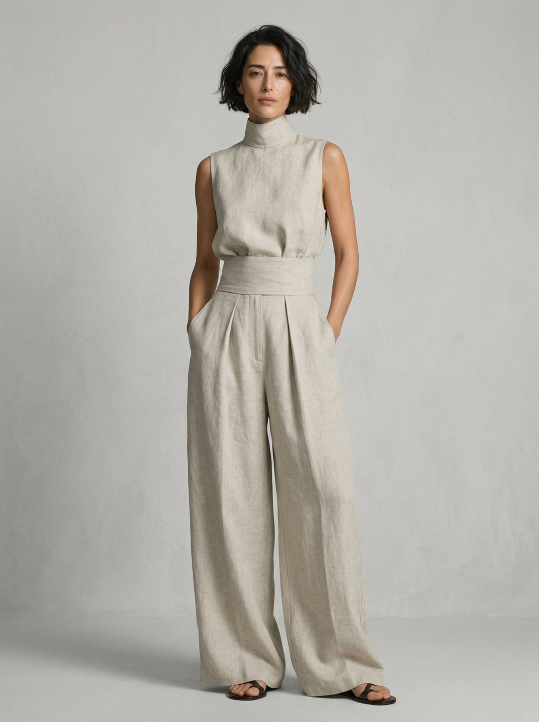 Nuria | Minimalist Sleeveless Top Set • S1