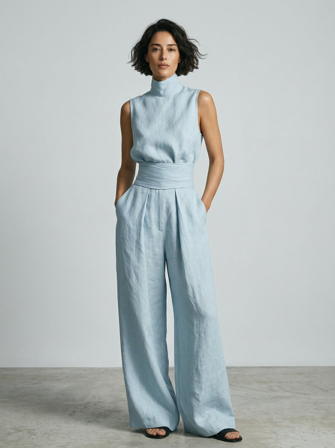 Nuria | Minimalist Sleeveless Top Set • S1