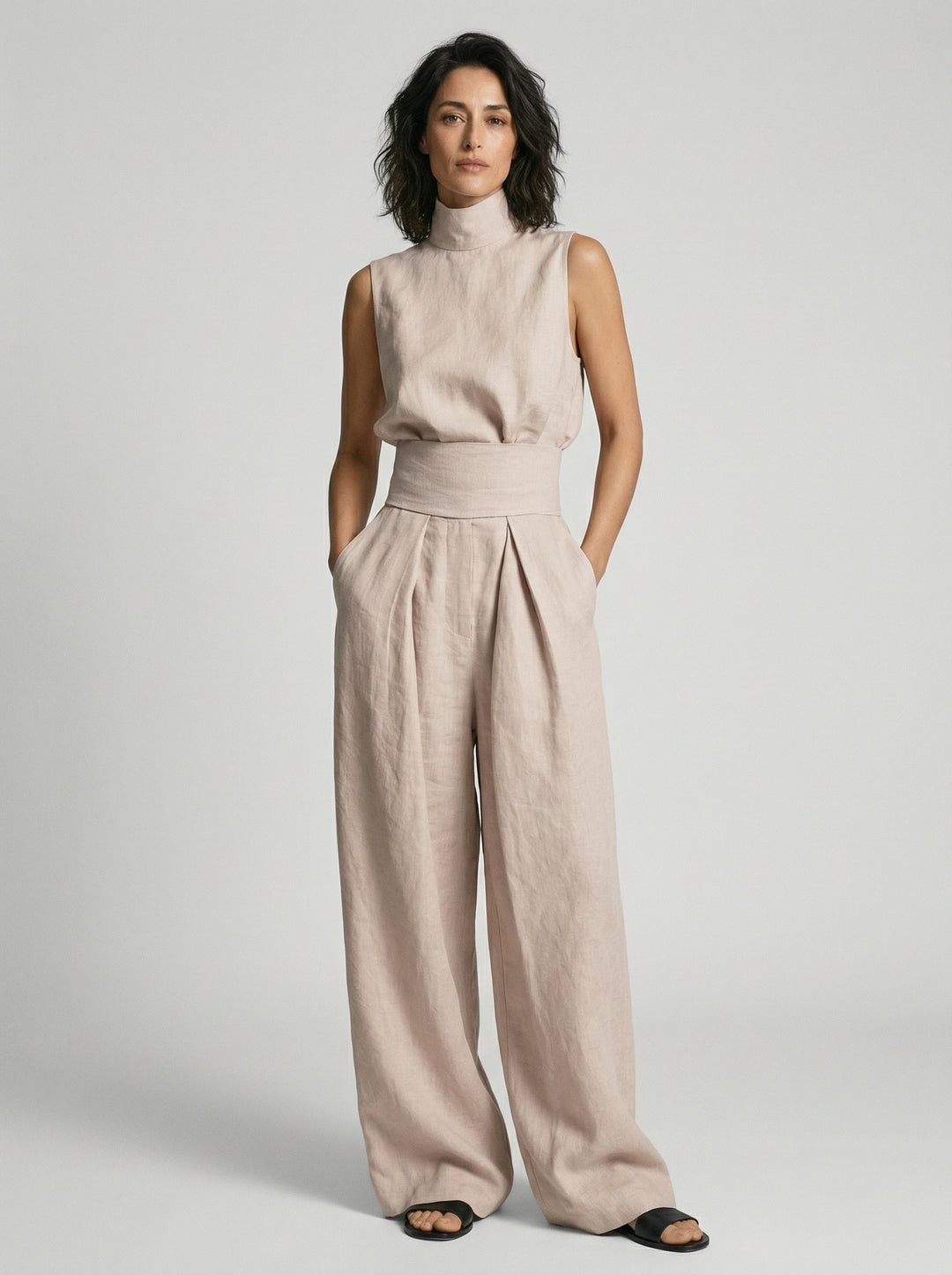 Nuria | Minimalist Sleeveless Top Set • S1