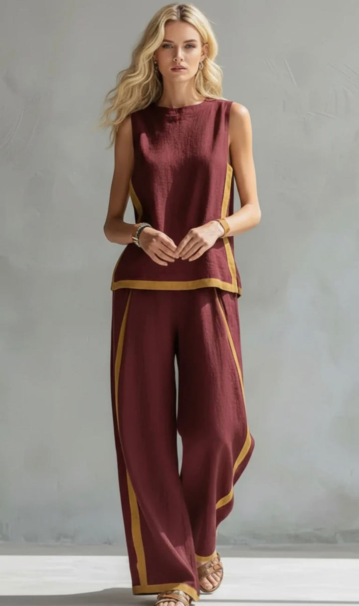 Marlene | Elegant Wide Leg Two Piece Summer Set