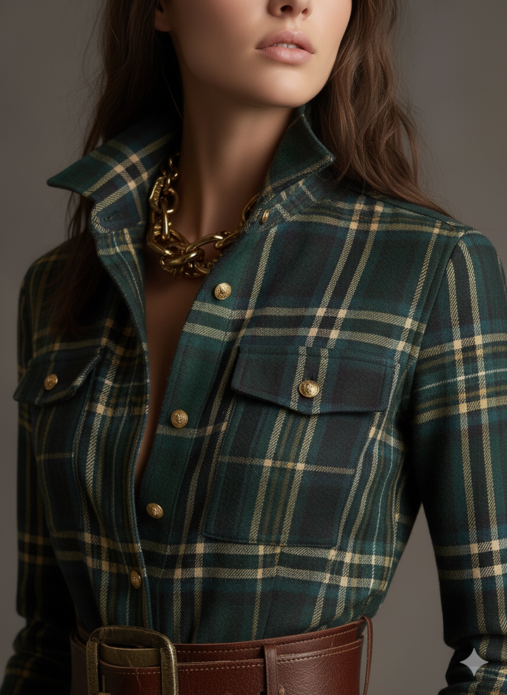 Scarlett | Plaid Maxi Shirt Dress Long Sleeve Belted Dress