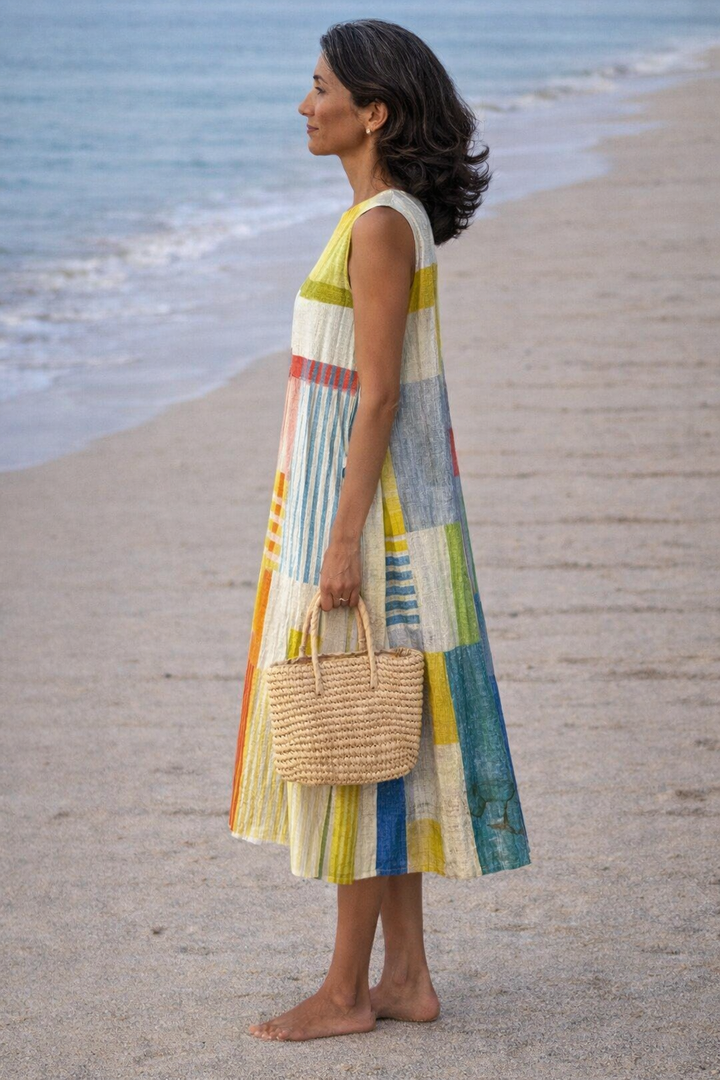 Eva | Geometric Midi Dress