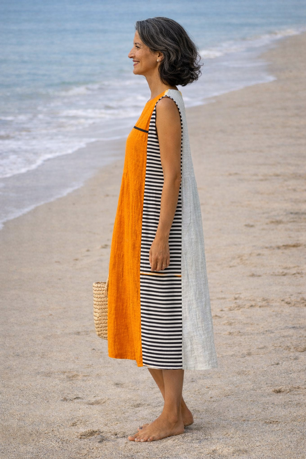 Maya | Striped Midi Dress